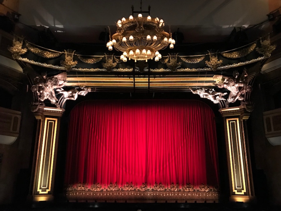 Theater stage with curtain